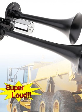 12V 178DB Universal Super Loud Black Dual Car Trumpet Elect