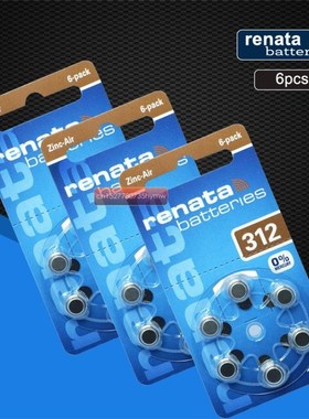 6pcs/1pack  Zinc Air Batteries Size 312 P312 PR41 Hearing Ai