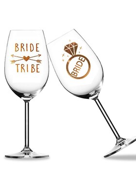 Team Bride Tribe Bridesmaid groom mr mrs Wine Glass sticker