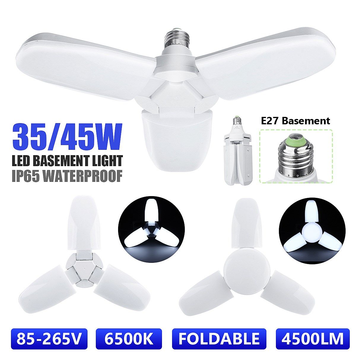 35/45W Foldable Industrial Lamp Deformation Workshop Light