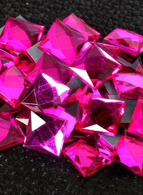 HOT SALE ! Rose Red square flat back glass crystal rhineston