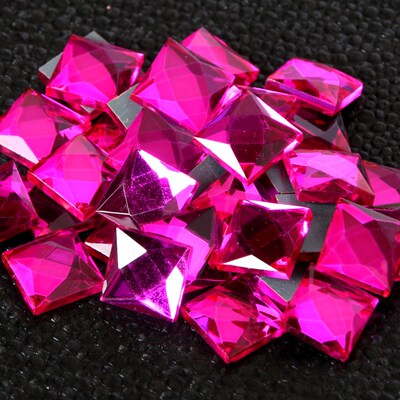 HOT SALE ! Rose Red square flat back glass crystal rhineston
