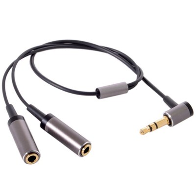 Cables 1 in 2 Out 3.5mm Stereo Elbow Male to Female Headpho