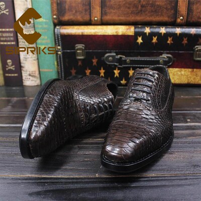 Sipriks Dark Brown Snake Skin Oxfords Mens Italian Custom G