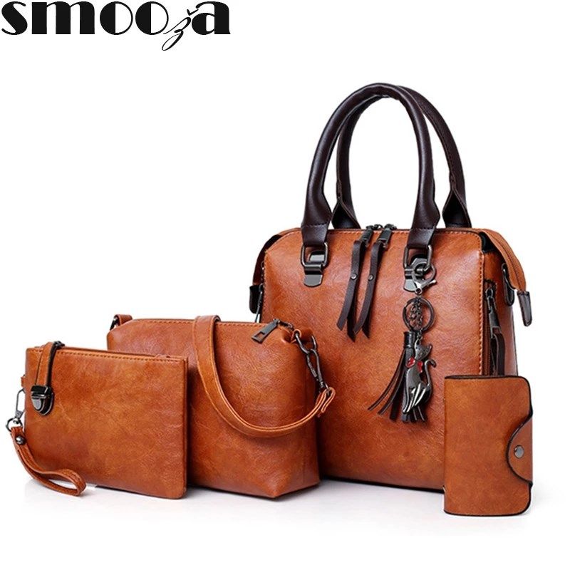 SMOOZA Luxury Pu Leather Womens Purse and Handbags Famous B