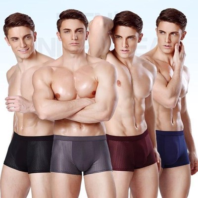 Men's Underwear 1 Pack Mesh U Convex Modal Male Boxer Brief