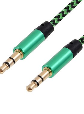 1m Multi color Nylon Aux Cable 3.5mm Plug Male to Male Jack