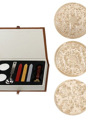 Wax Sealing Stamp Fire Painting Stamping Retro Gift Box Set