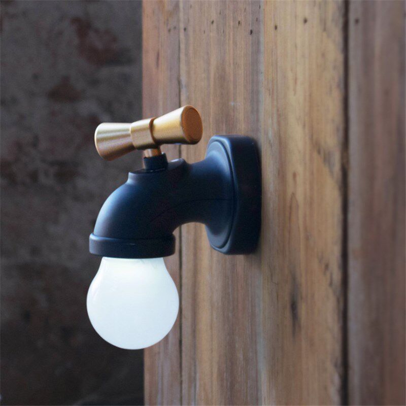 Retro Tap Faucet Night Light LED Tap Lamp Creative Intellig