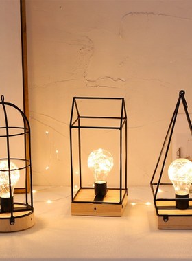 Creative retro wrought iron simple hollow three dimensional