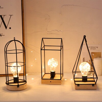 Creative retro wrought iron simple hollow three dimensional