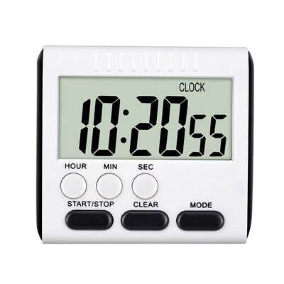 White kitchen timer practical cooking timer alarm clock magn