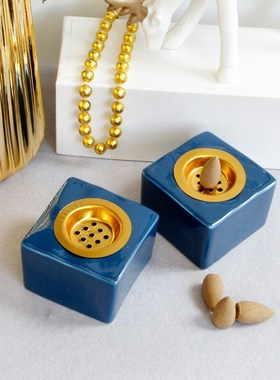 Ceramic Backflow Censer Incense Burner Creative Square Ceram