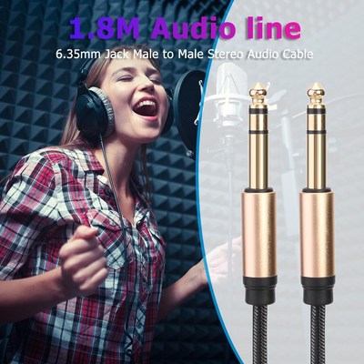 Guitar Instrument Cable 6.5 mm Male Jack to Male Audio Cabl