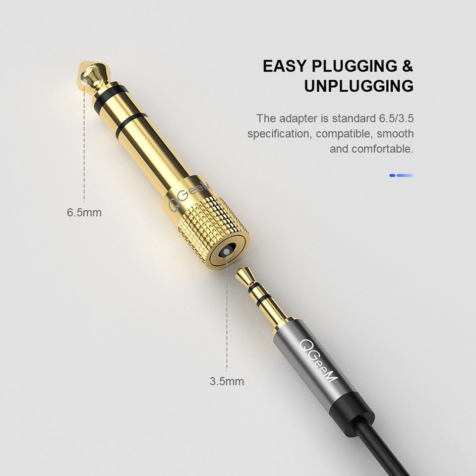 qgeem  jack 6.5 6.35mm male plug to 3.5mm female connector