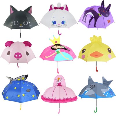 Cute Cartoon Children Umbrella animation creative long hand