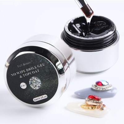 6ML No Wipe Transparent Glue  Nail Rhinestones Decoration Fa