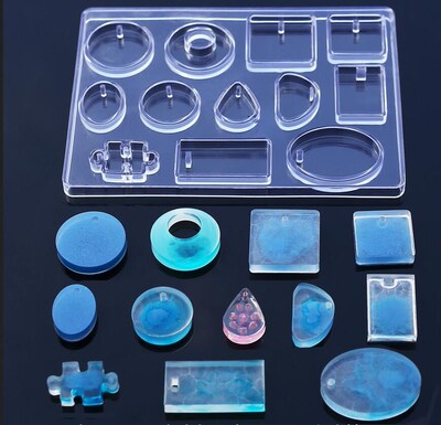 12 Designs Cabochon Silicone Mold Necklace Pendant Resin Je