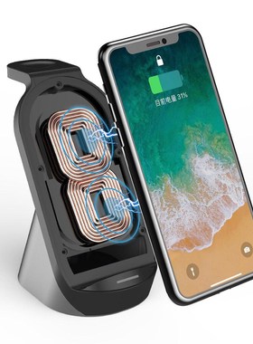 3in1 Desktop 15W Qi Qi Certified Wireless Charger Dock Stat