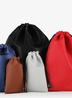 High Quality Custom Logo Bag PU Leather Drawstring Bags Hea