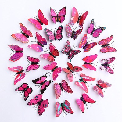 cute DIY random pattern 6 cm 3D butterfly magnet fridge home