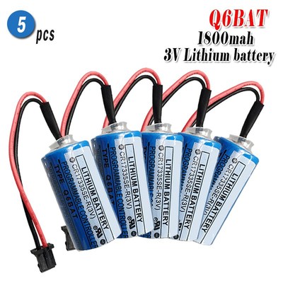 5pcs 3V 1800mAh Q6BAT CR17335  ER2/3A PLC Lithium Battery Wi