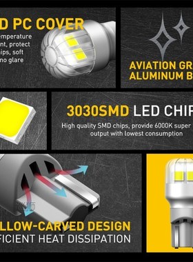 2PCS W16W T15 LED CANBUS NO OBC Error High Power 921 912 WY1