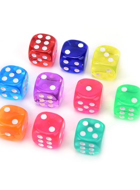 10Pcs Square Transparent Dice Acrylic Craps Casino Bar Toy