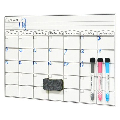 Magnetic Dry Erase Calendar for Fridge 3 Fine Tip Markers an