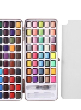 90-Color Solid Watercolor Paint Set, Basic Neon Flash Waterc