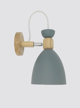 Bedroom Bedside Wall Lamp Solid Wooden Cartoon Modern Simple