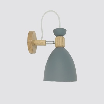 Bedroom Bedside Wall Lamp Solid Wooden Cartoon Modern Simple
