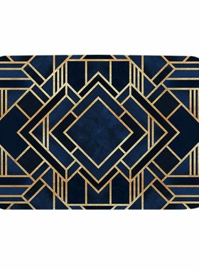 Nordic Style Stitching Geometry Marble Texture Printed Welco