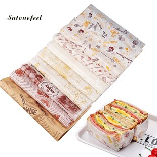 100PCS Wax Paper for Sandwich Foods Wrapping Baking Grease P
