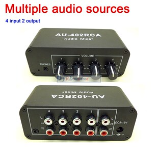 Multi Source RCA Mixer Stereo Audio Reverberator Audio Swit
