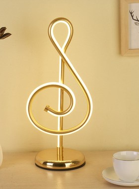 Nordic LED Table Lamp Three color Dimming Musical Note Desk