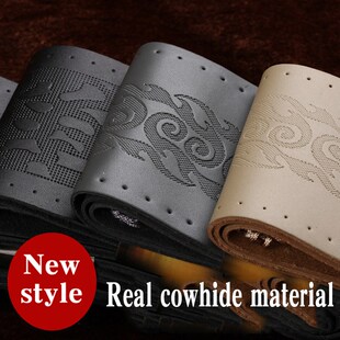 DIY Genuine Leather Car Steering Wheel Cover Soft Anti slip