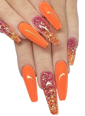 20pcs/Box Hit Color False Nail Long French Fake Nails Detac