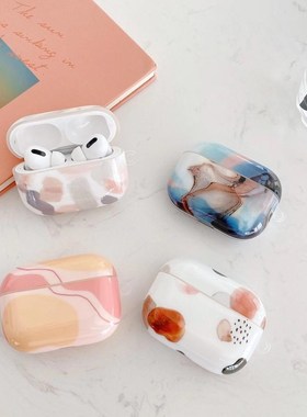 Geometric watercolor pattern Luxury soft silicone Earphone