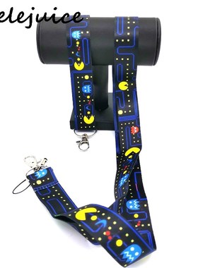 1set Cartoon game pacman Wristlet Lanyard Badge ID Mobile P