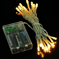 Светодиодные фонари теплые белые 8 метров (батарея)