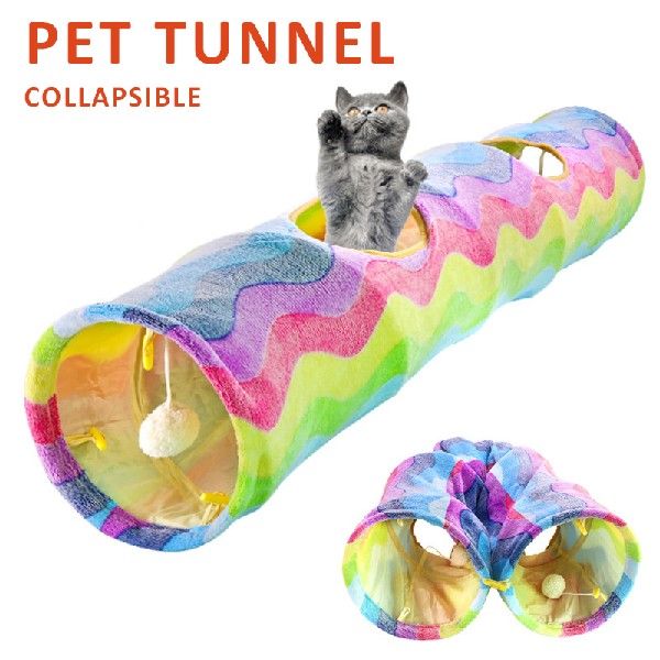 Cat Rainbow Tunnels Maze Cat House Bed With Balls 鲜花速递/花卉仿真/绿植园艺 其它园艺用品 原图主图