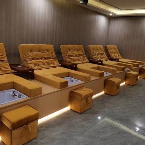 足浴足疗沙发电动洗脚店浴场沐足榻榻米一体炕床1.2米按摩spa躺椅