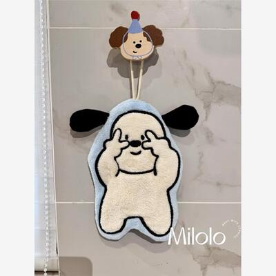 比耶小狗擦手巾挂式家用可爱卡通超强吸水加厚卫生间专用不发臭