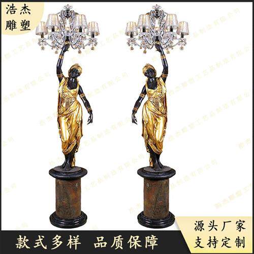 铸铜城市照明路灯天使灯饰铜雕厂家欧式复古铁艺灯笼摆件