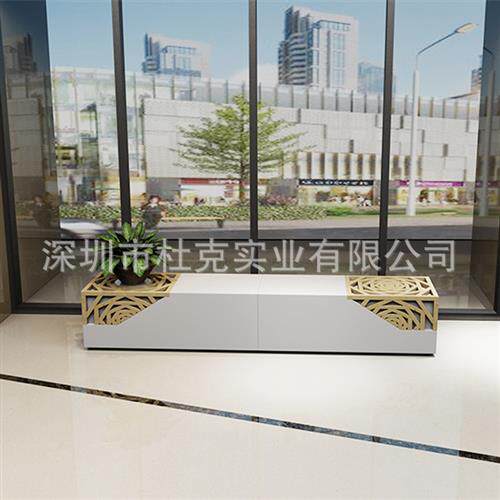 玻璃钢镶木座椅商场休闲椅广场户外景观椅子酒店组合坐凳户外商用