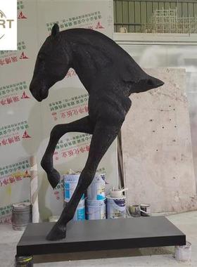 马头抽象酒店大堂大型落地雕塑售楼处大厅装饰品玻璃钢工艺品摆设