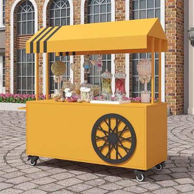 夜市移动铁艺花车户外摆摊车商用小吃小推车售货车餐车摊位早餐