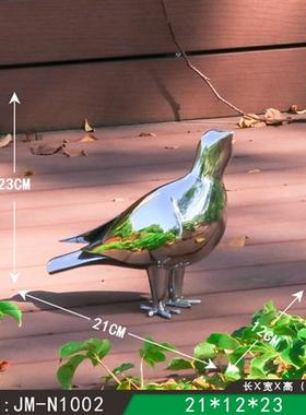 不锈钢镜面鸽子雕塑户外海鸥鸟动物摆件流水墙酒店售楼部玄关装饰