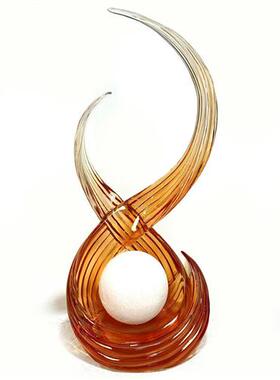 简约现代创意透明树脂摆件《鸿运高照》客厅玄关样板间酒店大堂